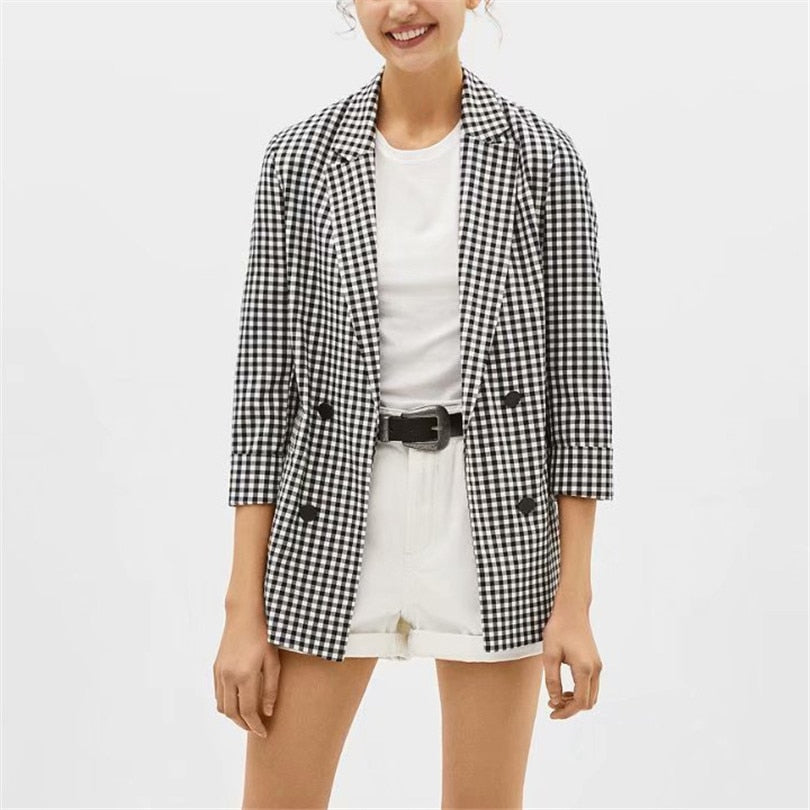 Blazer Xadrez Preto e Branco - Espavo store
