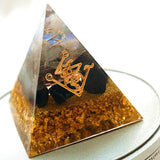Pirâmide de orgonite muladhara chakra com  obsidian  natural - Espavo store