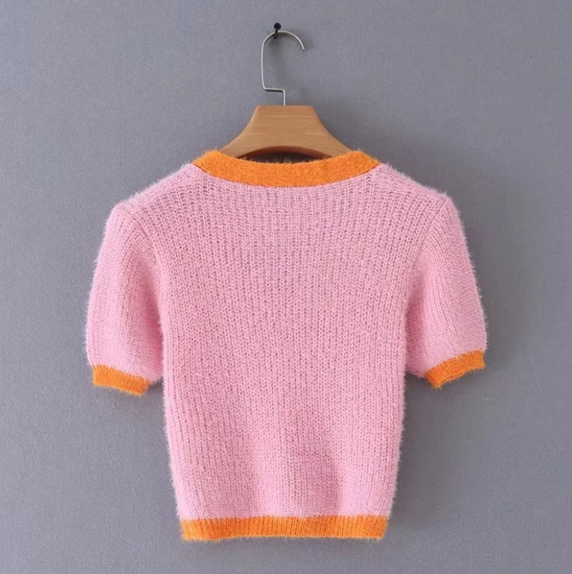 Cardigan Cropped Manga Curta - Espavo store