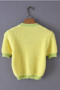 Cardigan Cropped Manga Curta - Espavo store