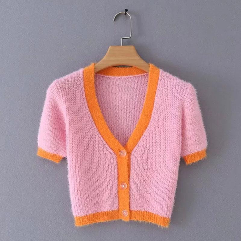 Cardigan Cropped Manga Curta - Espavo store
