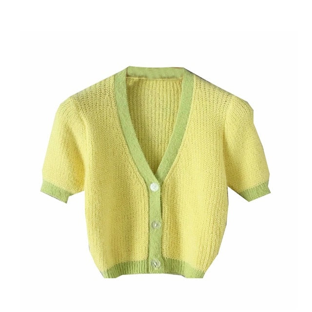 Cardigan Cropped Manga Curta - Espavo store