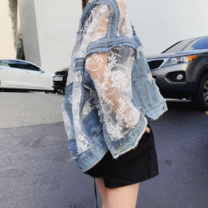 Jaqueta Patchwork Sexy Denim