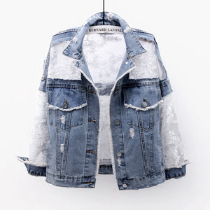 Jaqueta Patchwork Sexy Denim