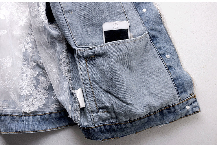 Jaqueta Patchwork Sexy Denim